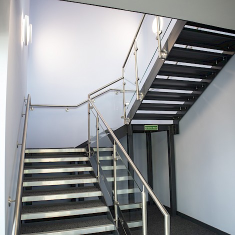Internal staircase at Canterbury Academy School.